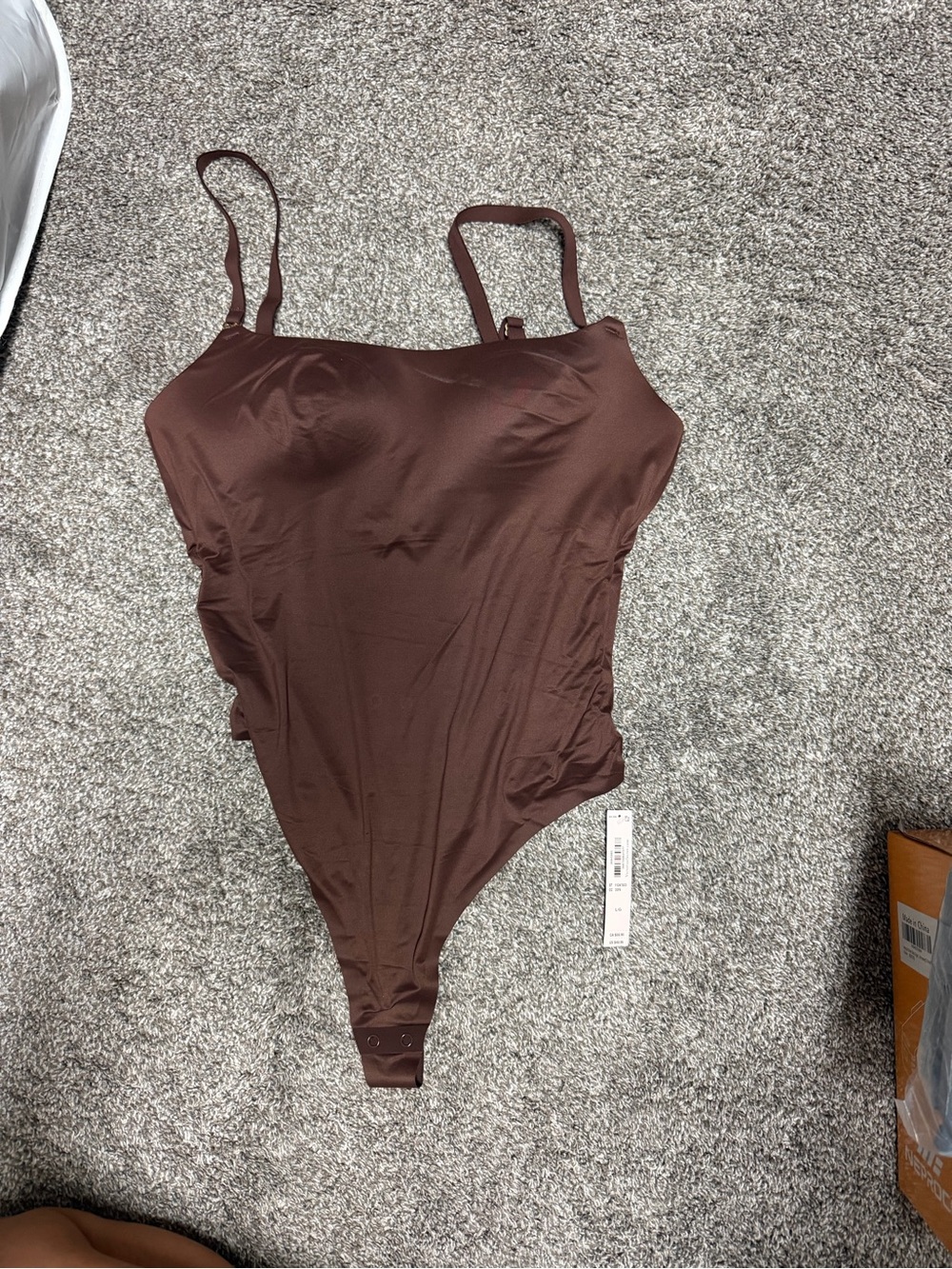 Victoria's Secret Brown Satin-Look Thong Bodysuit